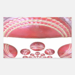 Crimson Spin – Eine schöne rote Cricketball-Kunst Rechteckiger Aufkleber