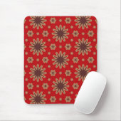 Crimson Starburst Bloom Mousepad (Mit Mouse)