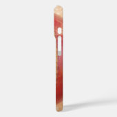 Crimson Stitch Focus: Nahes Up of Cricket's Heart Case-Mate iPhone Hülle (Rückseite / Links)