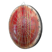 Crimson Stitch Focus: Nahes Up of Cricket's Heart Dartscheibe (Vorderseite rechts)