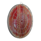 Crimson Stitch Focus: Nahes Up of Cricket's Heart Dartscheibe (Vorderseite Links)