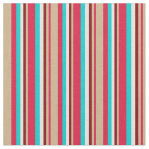 Crimson, Tan, Maroon, Beige & Dark Türkis Stoff