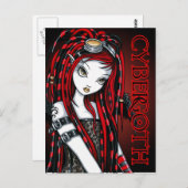 Crimson Tattoo Cybergoth Angel Postcard Postkarte (Vorne/Hinten)