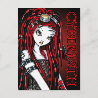 Crimson Tattoo Cybergoth Angel Postcard Postkarte
