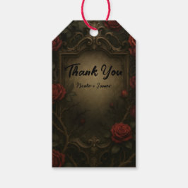 Crimson Thorn Rote Rosen Gothic Baroque Wedding Geschenkanhänger