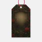 Crimson Thorn Rote Rosen Gothic Baroque Wedding Geschenkanhänger (Rückseite)