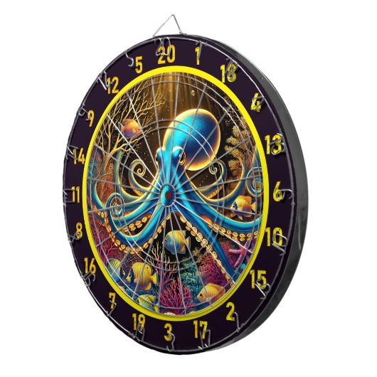 Crimson-Tiefen Octopus Dartboard Dartscheibe (Vorderseite rechts)