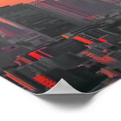 Crimson Tower: Tokyo Skytree bei Dämmerung Poster (Ecke)
