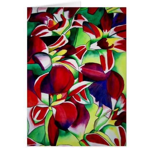 Crimson Tropical Singapur Orchids Blume Art (Vorne)