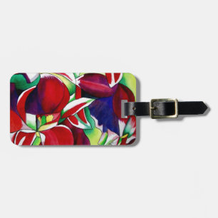 Crimson Tropical Singapur Orchids Blume Art Gepäckanhänger