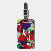 Crimson Tropical Singapur Orchids Blume Art Gepäckanhänger (Vorderseite vertikal)