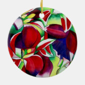 Crimson Tropical Singapur Orchids Blume Art Keramik Ornament (Hinten)