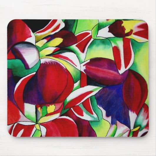 Crimson Tropical Singapur Orchids Blume Art Mousepad (Vorne)
