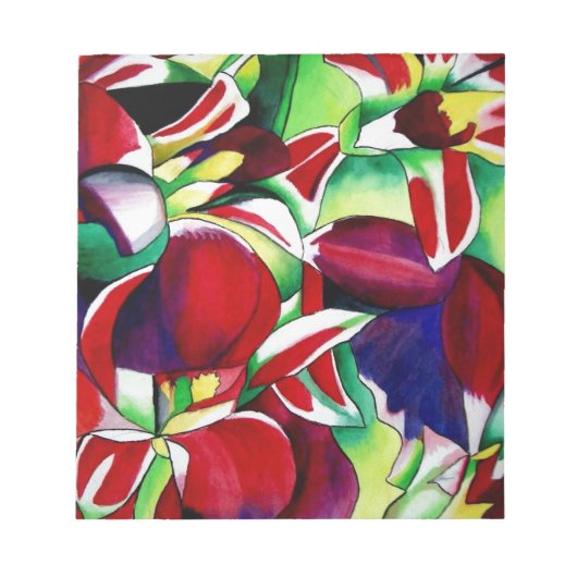 Crimson Tropical Singapur Orchids Blume Art Notizblock (Vorderseite)
