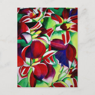 Crimson Tropical Singapur Orchids Blume Art Postkarte