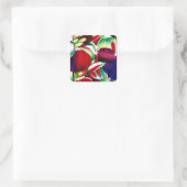 Crimson Tropical Singapur Orchids Blume Art Quadratischer Aufkleber (Tasche)