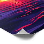 "Crimson Twilight Serenity" - Original Digital Pai Poster (Ecke)