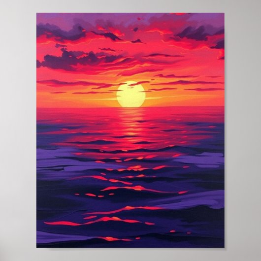"Crimson Twilight Serenity" - Original Digital Pai Poster (Vorne)
