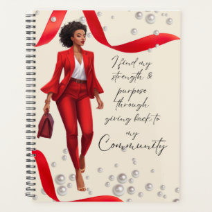 Crimson und Cream Boss Lady Chick Planner Planer