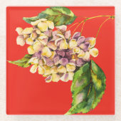 Crimson und Geranium-Untersetzer Glasuntersetzer (Vorderseite)