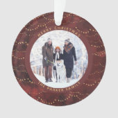 Crimson und Gold Fairy Lights | Zwei Fotos Ornament (Vorderseite)