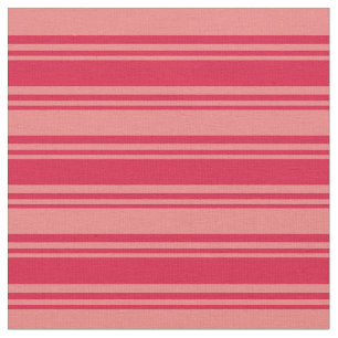Crimson und Light Coral farbige Linien Stoff
