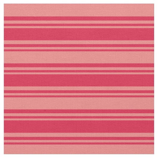 Crimson und Light Coral farbige Linien Stoff (Nahaufnahme)