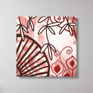 Crimson Veil – Abstract Botanical Art Print Leinwanddruck