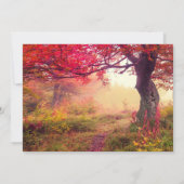 Crimson Verlasse Hochzeit im Herbst Einladung (Rückseite)