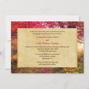 Crimson Verlasse Hochzeit im Herbst Einladung