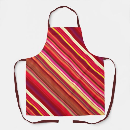 Crimson Verlasst Rot, Gelb und Lila Streifen Schürze (Vorderseite)