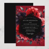 Crimson Vesperal Bloom Hochzeit Einladung (Vorne/Hinten)