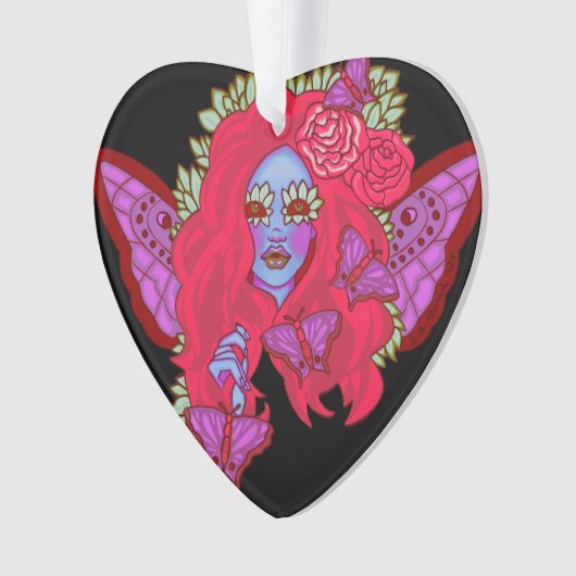 Crimson Violet Butterfly Fairy Ornament (Vorderseite)