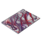 Crimson Violet Grau Abstrakt Flow Notizblock (Linke Seite)