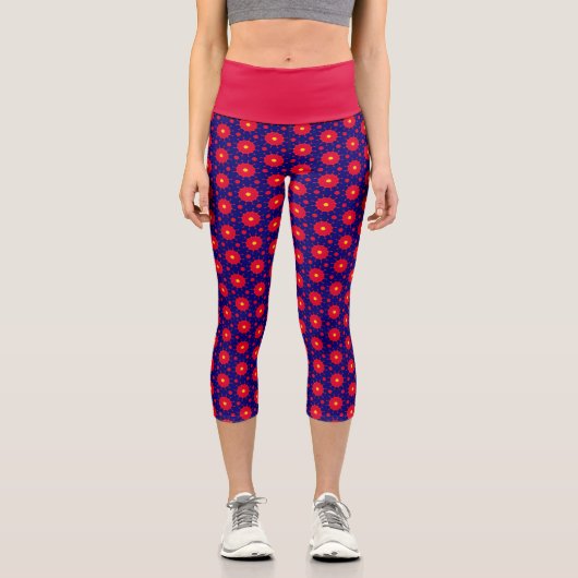 Crimson-Virus-Infusion hoch waisted Capri Leggings (Vorderseite)