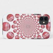 Crimson Vortex: Schöne Kunst im Roten Cricket-Ball Case-Mate iPhone Hülle (Rückseite (Horizontal))