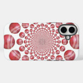 Crimson Vortex: Schöne Kunst im Roten Cricket-Ball Case-Mate iPhone Hülle (Rückseite (Horizontal))