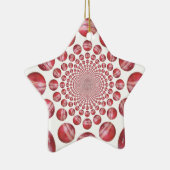 Crimson Vortex: Schöne Kunst im Roten Cricket-Ball Keramikornament (Rechts)