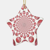 Crimson Vortex: Schöne Kunst im Roten Cricket-Ball Keramikornament (Links)