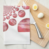 Crimson Vortex: Schöne Kunst im Roten Cricket-Ball Küchentuch (Viertel Falte)