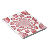 Crimson Vortex: Schöne Kunst im Roten Cricket-Ball Notizblock (angewinkelt)