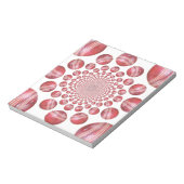 Crimson Vortex: Schöne Kunst im Roten Cricket-Ball Notizblock (Rotiert)