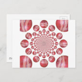 Crimson Vortex: Schöne Kunst im Roten Cricket-Ball Postkarte (Vorne/Hinten)