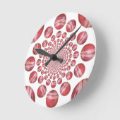 Crimson Vortex: Schöne Kunst im Roten Cricket-Ball Runde Wanduhr (Winkel)