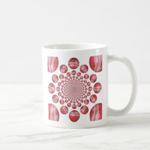 Crimson Vortex: Schöne rote Cricketball-Kunst Kaffeetasse