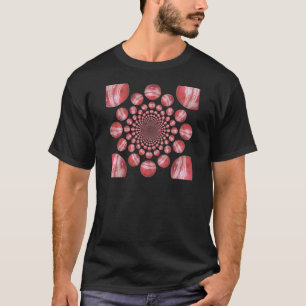 Crimson Vortex: Schöne rote Cricketball-Kunst T-Shirt