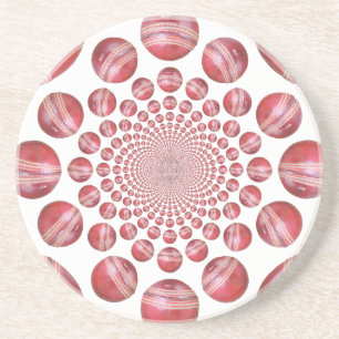 Crimson Vortex: Schöne rote Cricketball-Kunst Untersetzer