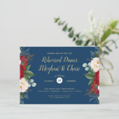 Crimson Watercolor Peony Floral Einladung (Stehend Vorderseite)