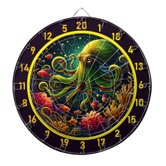 Crimson Wave Octopus Dartboard Dartscheibe (vorne)