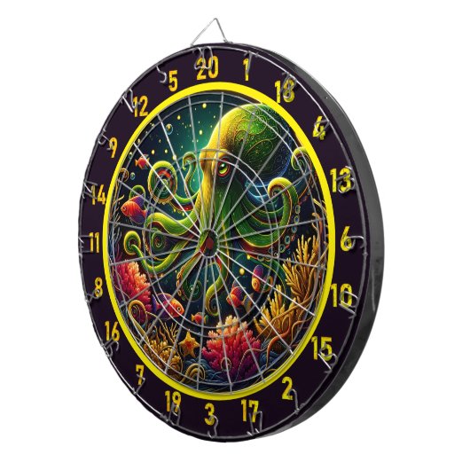 Crimson Wave Octopus Dartboard Dartscheibe (Vorderseite rechts)